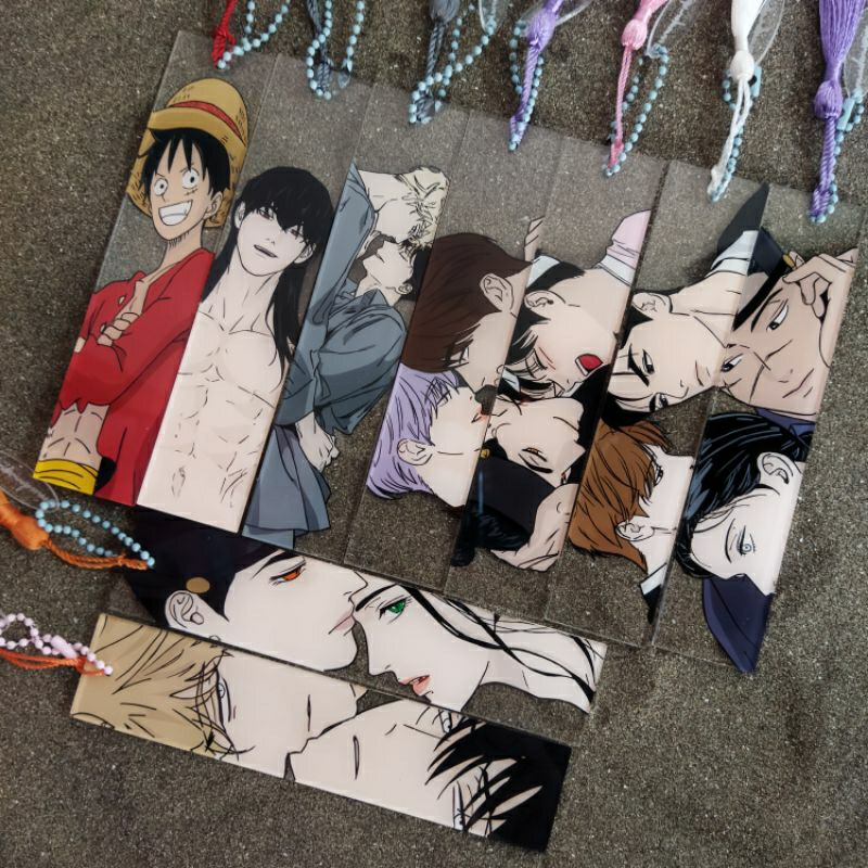 (baca desk) Bookmark Painting Manhwa BL Pembatas Buku Lukis Pembatas Buku Custom Bookmark Custom POT