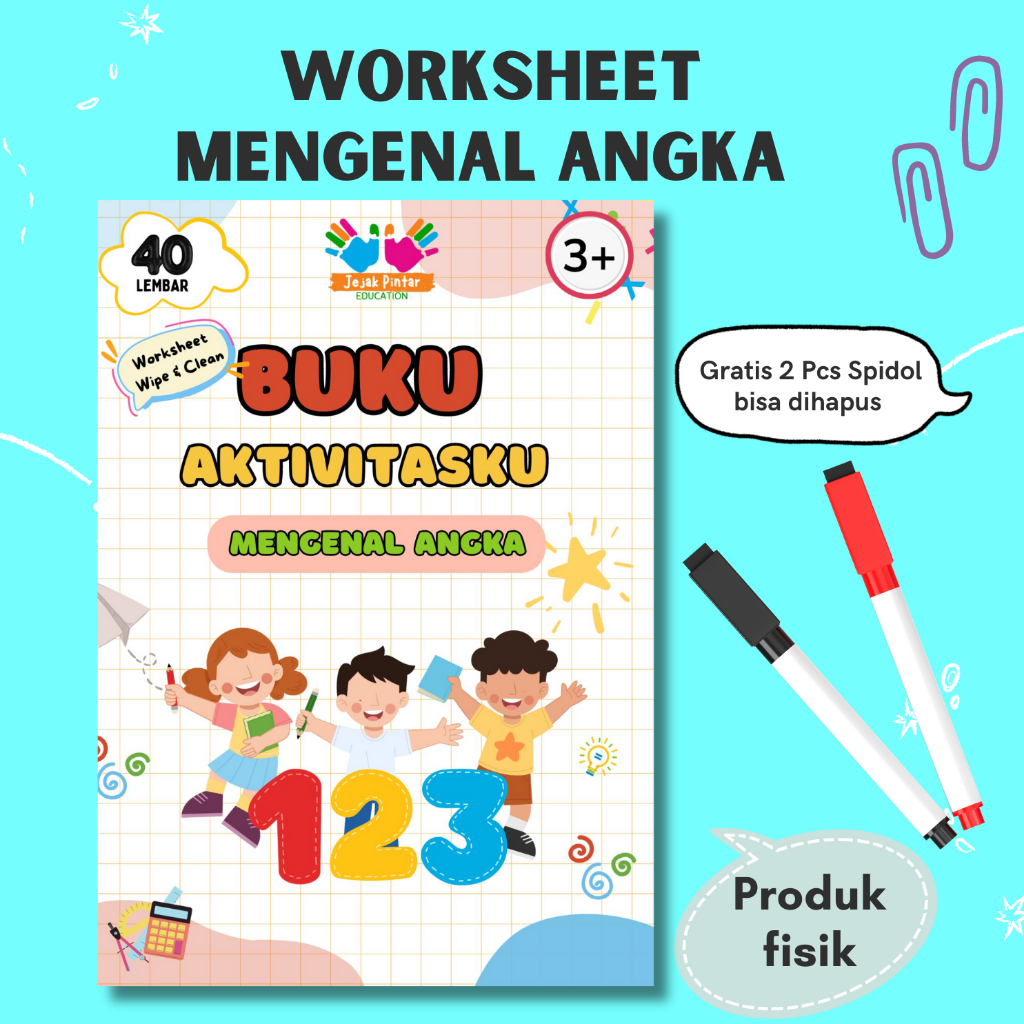 

Activity Worksheet Seri Angka- Lembar Kerja Edukasi Aktivitas Anak - Usia Dini Paud 3-4 Tahun