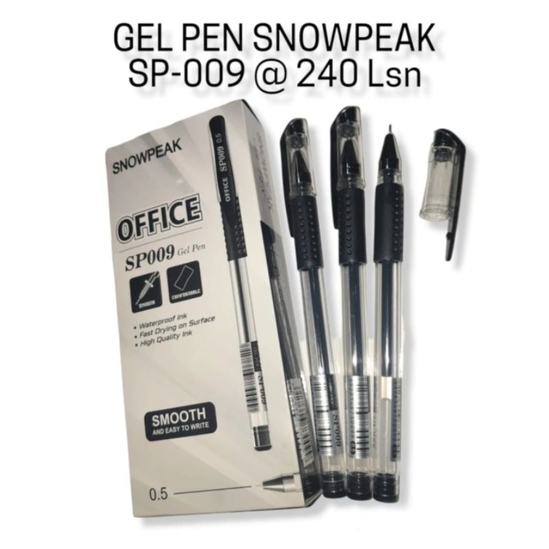 

||BOLPEN / PULPEN GEL 0.5 HITAM SNOWPEAK-SP-007