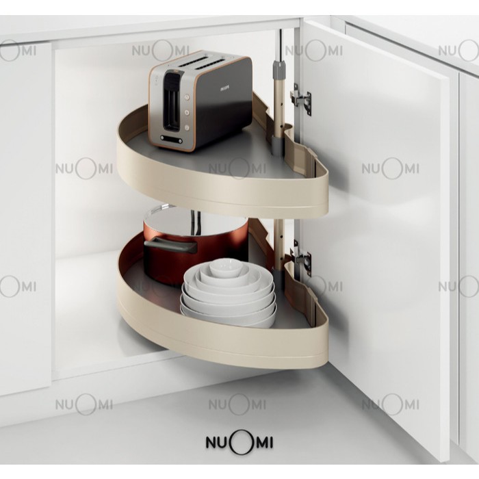 NUOMI Encanto Rak Sudut Dapur Putar 180° Derajat  | Rak Dapur Cabinet | 180° Turntable Shelf | Kitch