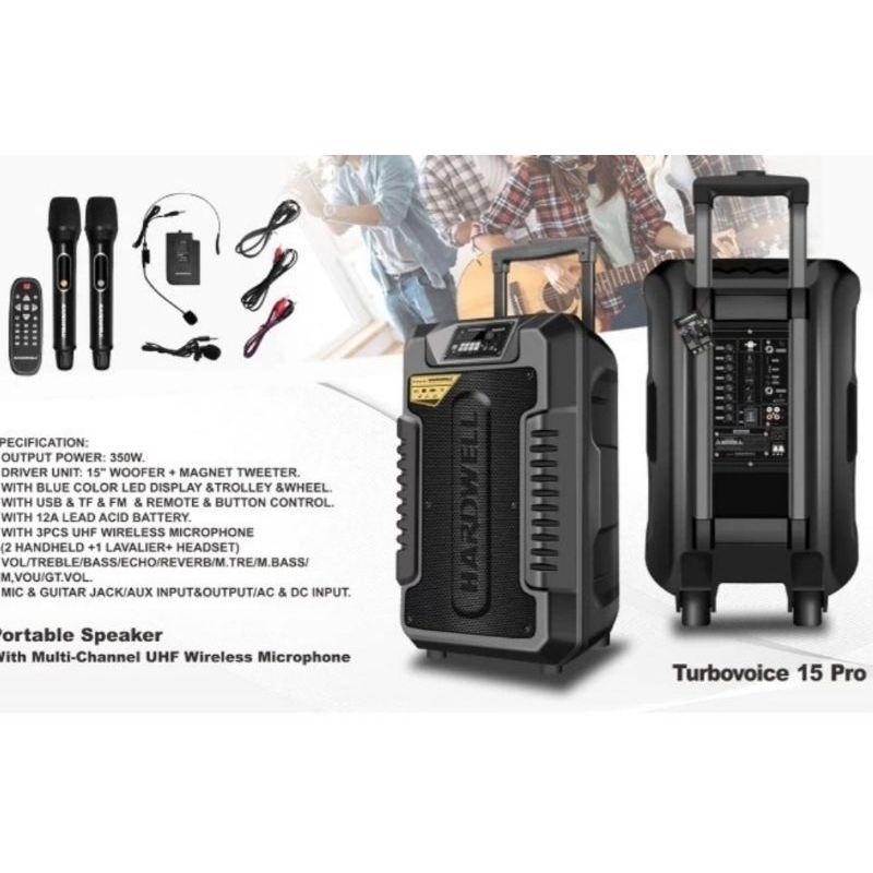 Speaker Portable Wireless Hardwell Turbovoice 15pro