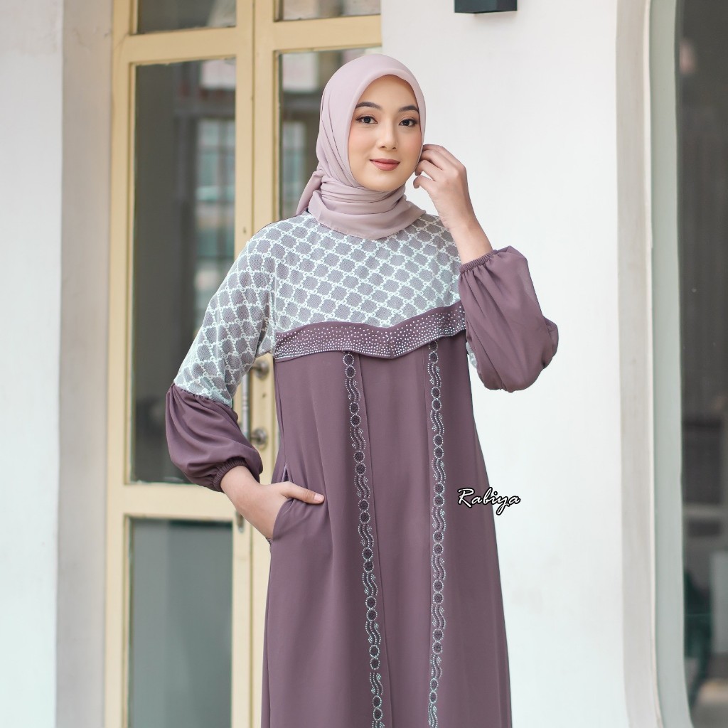 Shofiya dress gamis bahan ceruti ukuran L XL XXL 3XL 4XL LD 100 110 120 130 140