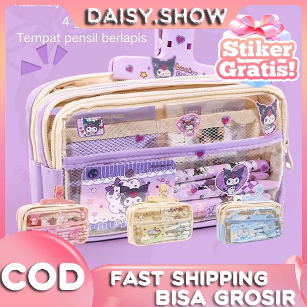 

Kantong Pena Transparan Kantung Pena Multi-fungsi Kantung Pena Besar Tas Penyimpanan Alat Tulis Berwarna-warni yang Lucu