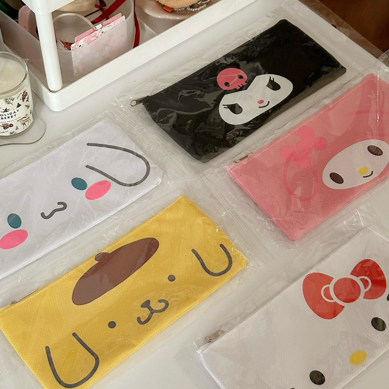 

SONNATA. Sanrio canvas pencil case. ——— canvas material with printed sanrio character’s face pencil case | tempat pensil sanrio murah lucu