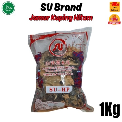 

Jamur Kuping Hitam SUHP SU Brand White Back Fungus 1 Kg / Halal
