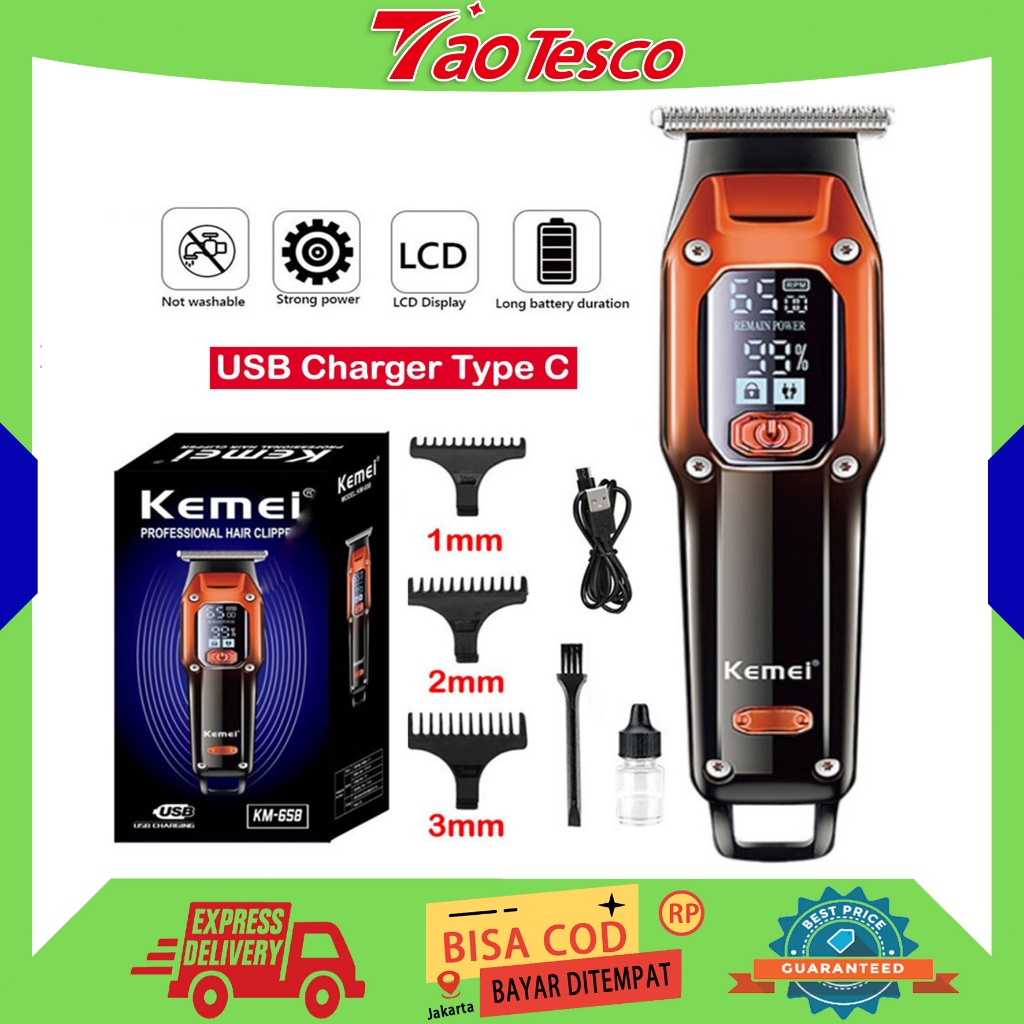 (ORI,COD)Alat Cukur Rambut KM 658 Kemei hair trimmer Cukur kumis jenggot KM-658 KEMEI 658