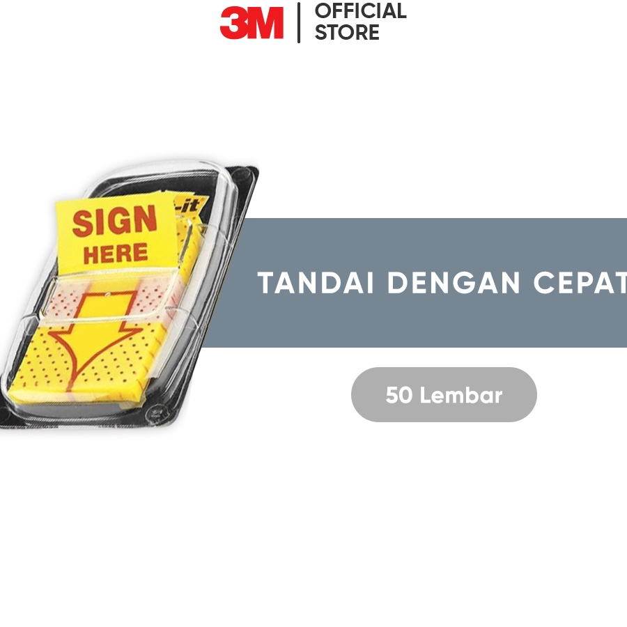 

BONUS SPESIAL MENANTI ANDA 3M Postit Sign Here 689 Menempel kuat 5 lembar 1x17 inci Untuk menandai dengan mudah cepat