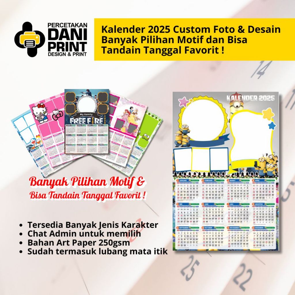 

KALENDER 2025 | CALENDER CUSTOM KARAKTER