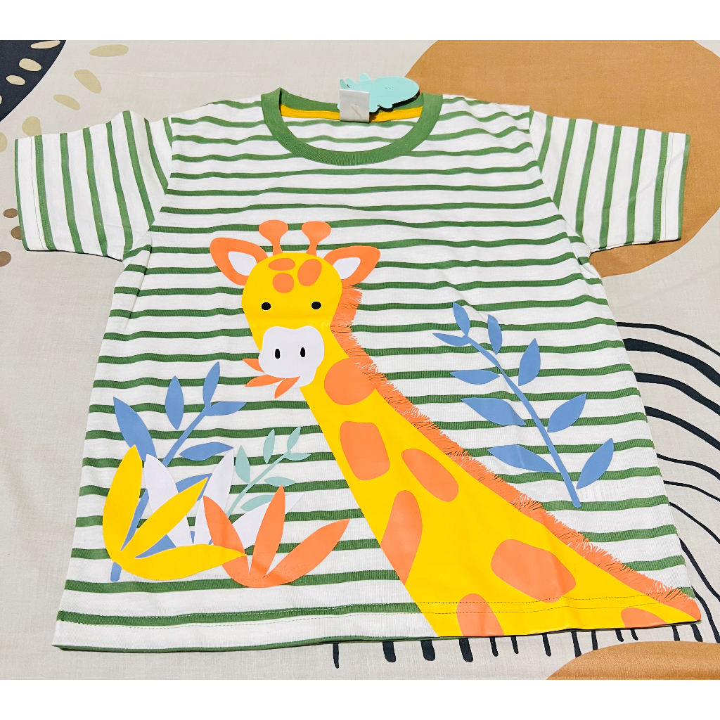 Kaos Anak Laki-laki Jerapah Garis Hijau Little M MATAHARI