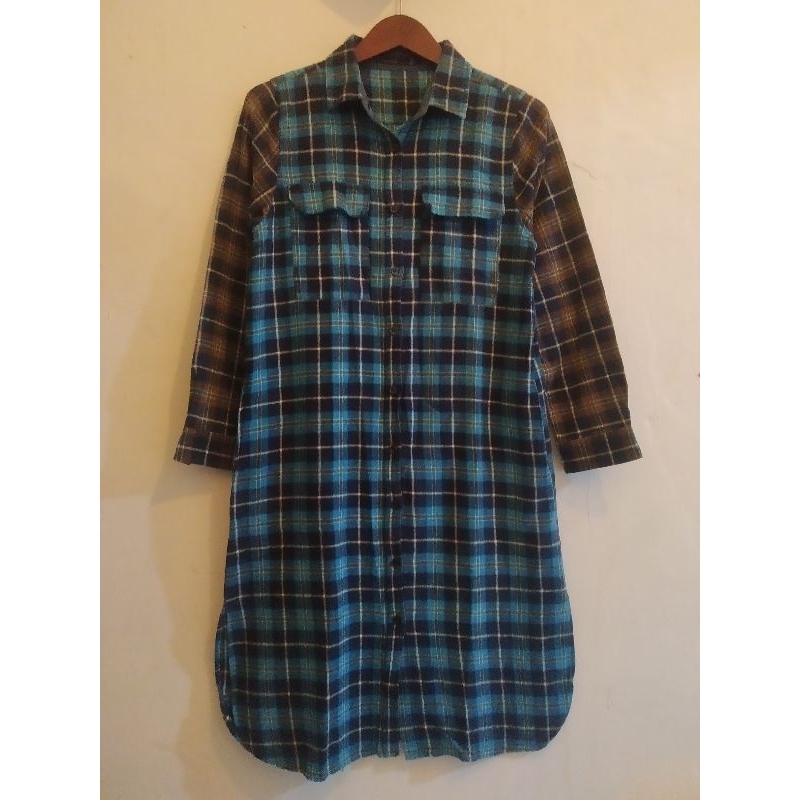 Jackpot B1G1 long tunic tartan flanel Plove