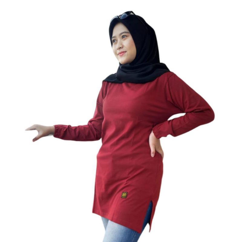 Kaos Atasan Tunik wanita Kaos polos semi Tunik wanita Kaos Semi Tunik combed 20s