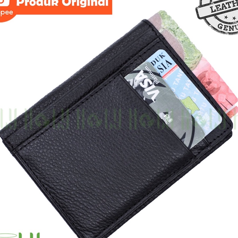 KI3 KJDOMPET KARTU KULIT ASLI MODEL KULIT JERUK POLOS CARD HOLDER PRIA DAN WANITA