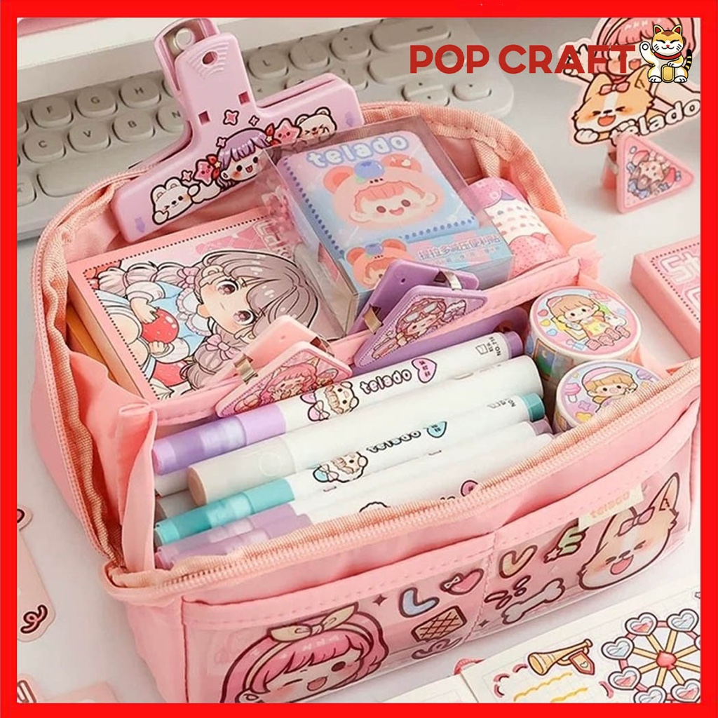 

PC Kotak Pensil Jumbo Lucu Tempat Pena Pensil Serbaguna Bisa Muat Banyak Alat Tulis Karakter TLD145