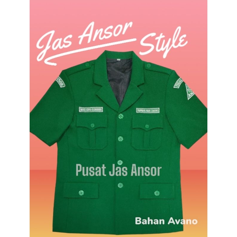 JAS ANSOR LENGAN PENDEK SUKARNO BAHAN AVANO + BONUS NAMA DAN WILAYAHNYA