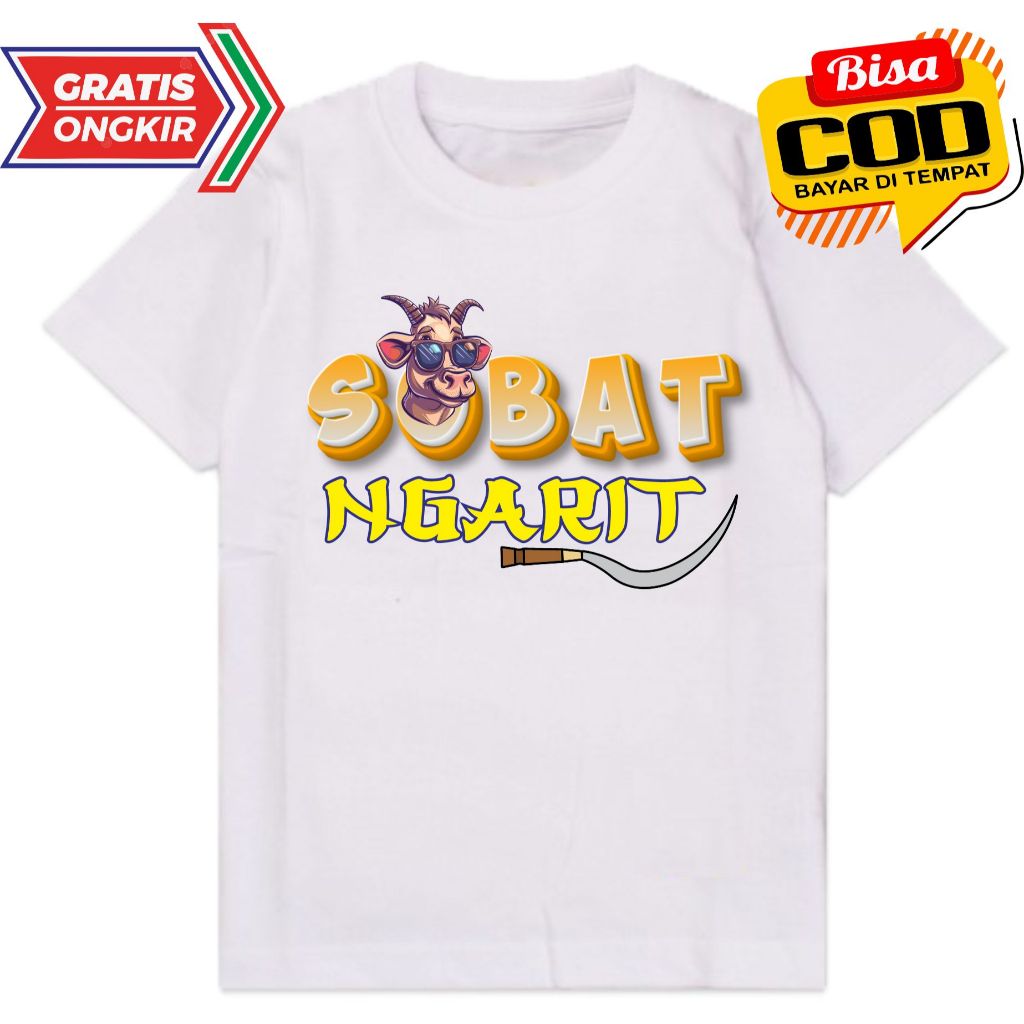 ( 1 - 11 TAHUN ) DESAIN TERBARU SOBAT NGARIT KAMBING : BAJU KAOS ANAK SOBAT NGARIT IYUN PETERNAK KAM