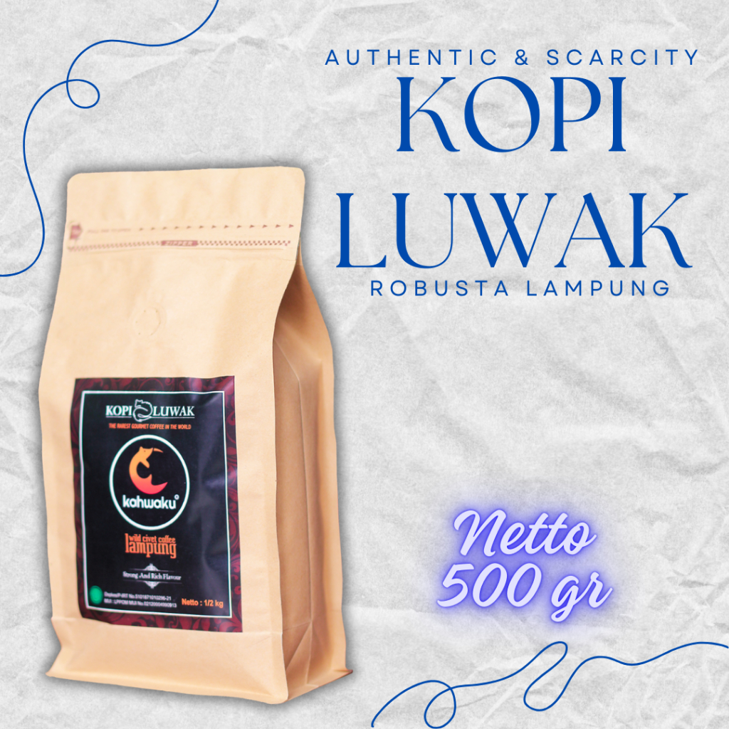 

Kopi Luwak Robusta Lampung Asli Liar 500g – Cita Rasa Premium,Bubuk & Roasted Bean Terbaik dari Alam