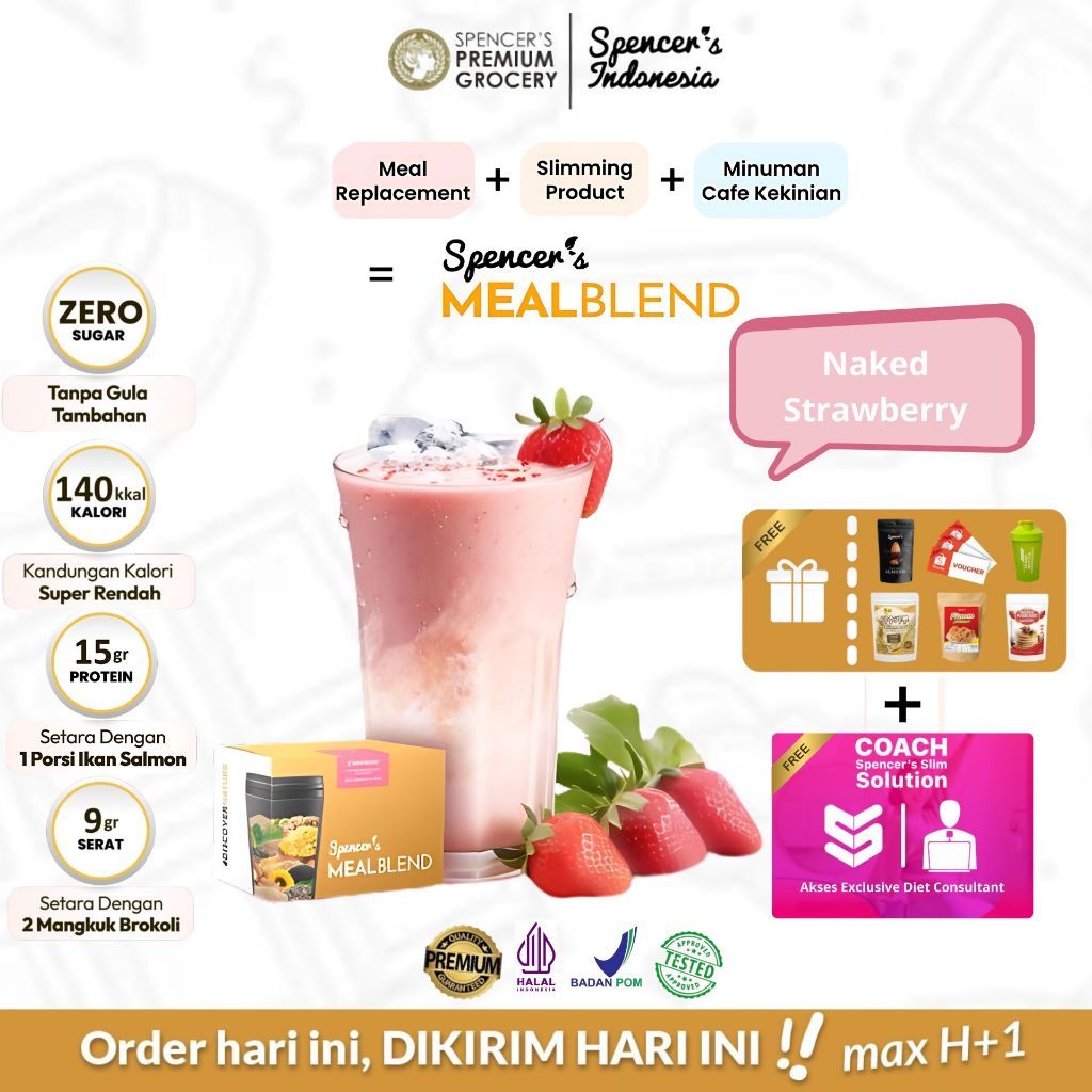 

Spencer's MealBlend Naked Strawberry - Pengganti Makanan Sehat Bernutrisi