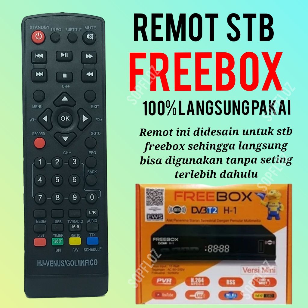 Remote set top box freebox H1 dvbt2 stb