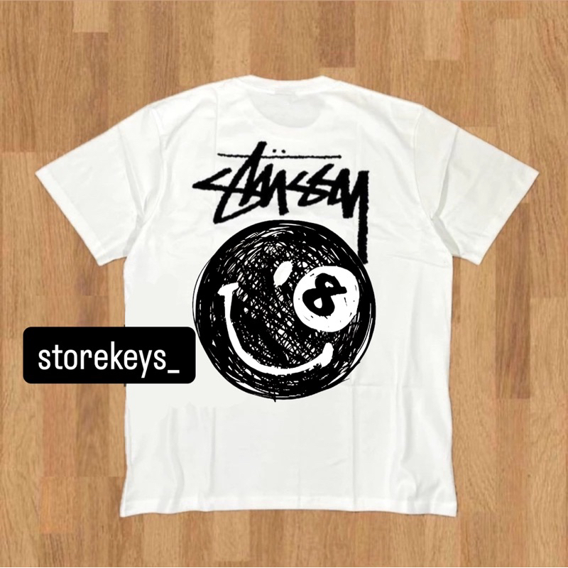 (FREE PAPPER BAG) TSHIRT STUSSY SMILE KAOS STUSSY SENYUM TSHIRT STUSSY EYE STUSSY MATA