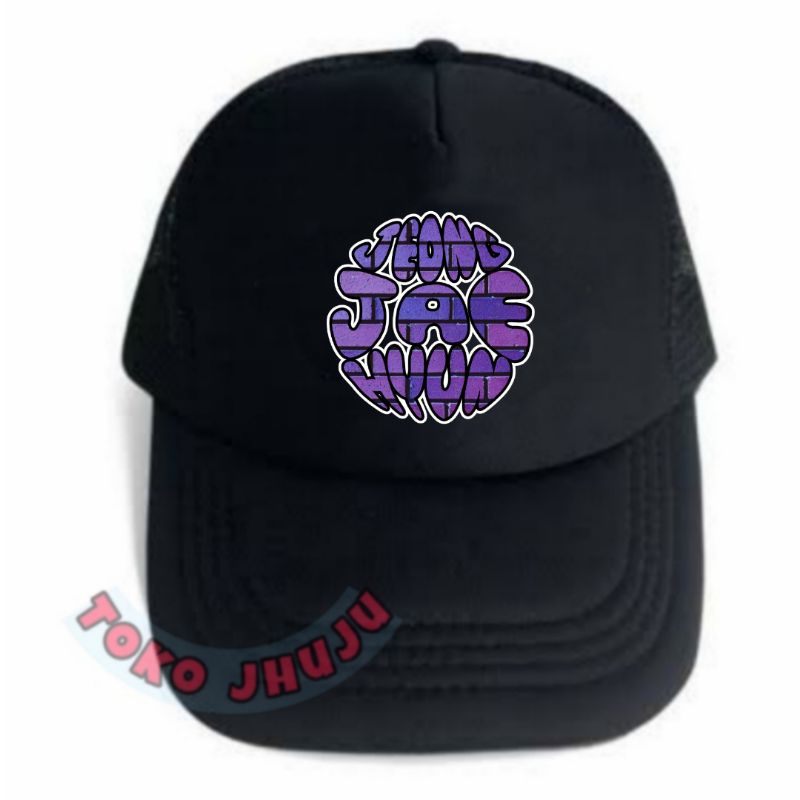 Topi Sablon Nct Jaehyun Purple Block Texture Bulat