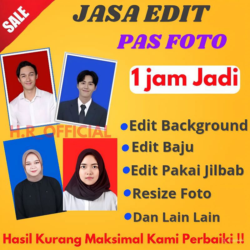 JASA EDIT PAS FOTO PRO/EDIT FOTO LAMARAN KERJA/EDIT FOTO GANTI JAZ/EDIT FOTO GANTI KEMEJA/BLAZER/ ED