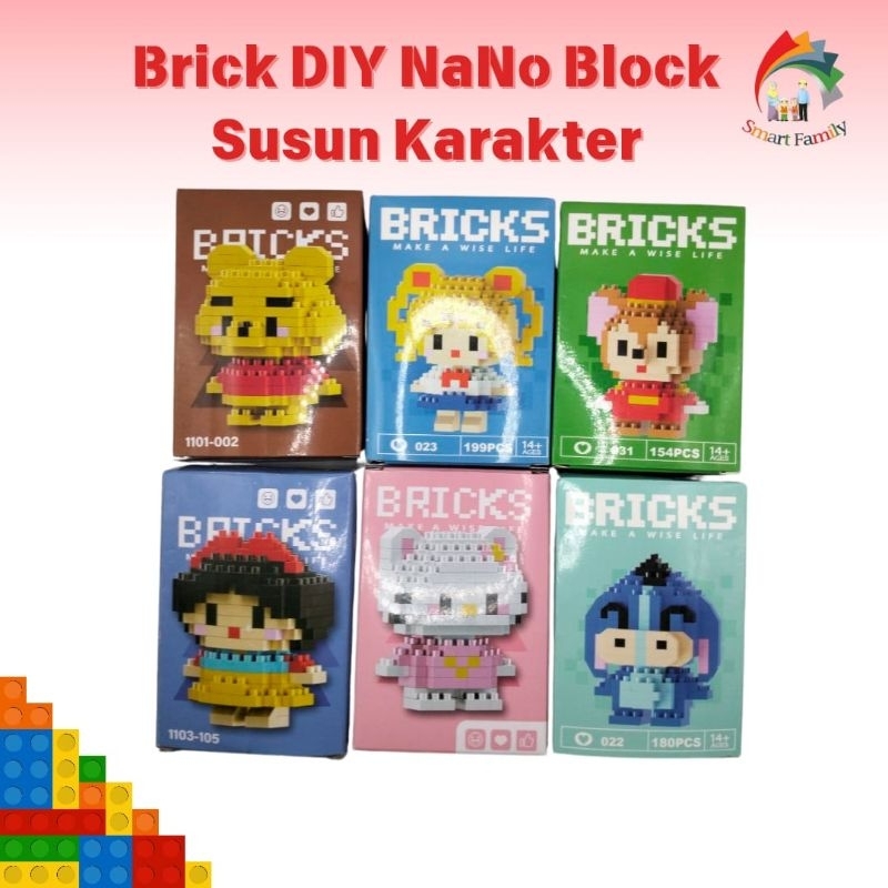 DIY Susun Block Mini Kartun Brick DIY Nano Block Brick DIY Nano Block