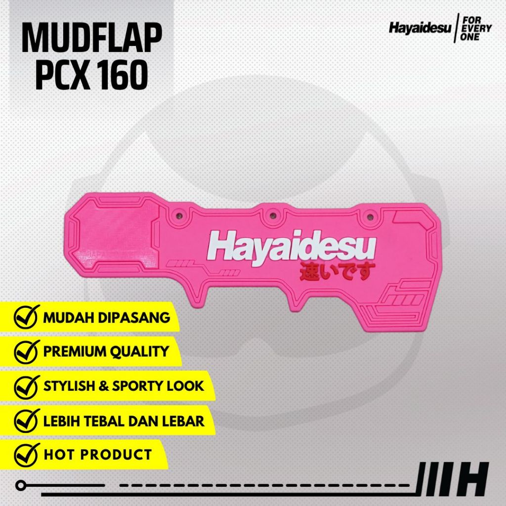 Hayaidesu Mud Flap PCX 160 (2021-2025) Penahan Lumpur Kepet Aksesoris Variasi