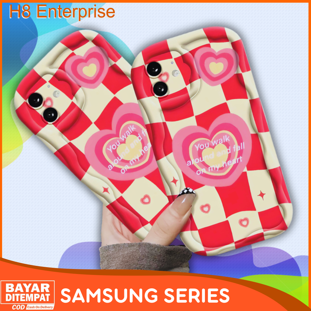 Case Samsung A02S A03S A05 A05S A12 M12 A13 4G A14 A15 A22 4G M32 4G A23  Softcase Love Pink Casing 