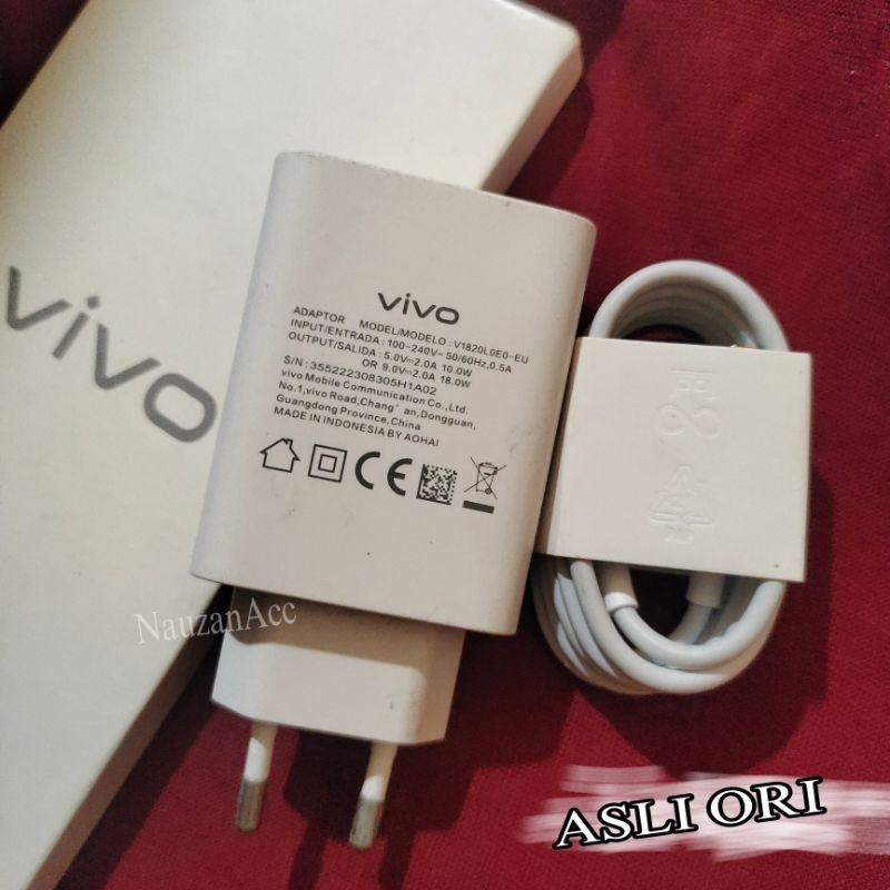 Charger Vivo 18W Ori Y22, Y21, Y16, Y17s. Original Fastcharging Dual Engine