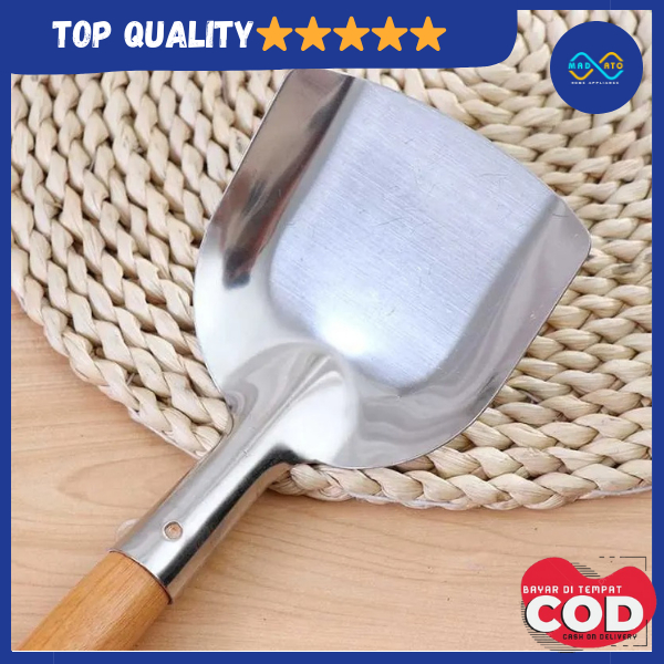 SODET KAYU STAINLESS TEBAL NASI GORENG SODET GAGANG KAYU PANJANG TERMURAH TERLARIS