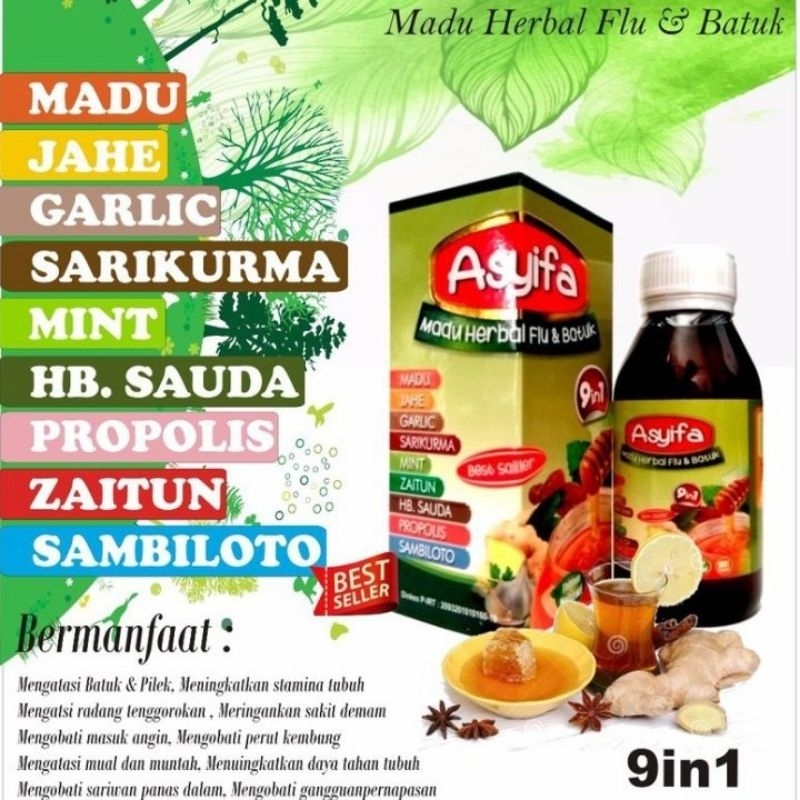 

Madu Herbal Flu dan Batuk 9 in 1 Asyifa netto 165g