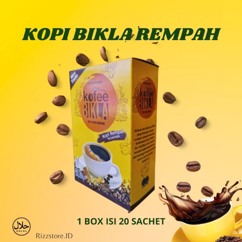 

kopi bikla rempah nusantara. kopi kesehatan, 1 box isi 20 sachet