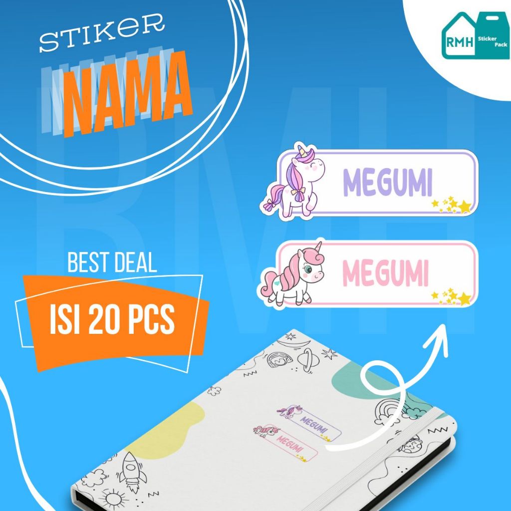 

Stiker Nama Anak | Label Nama | Stiker Sekolah | Stiker Buku | Stiker Label | Stiker Kromo - Tema Unicorn
