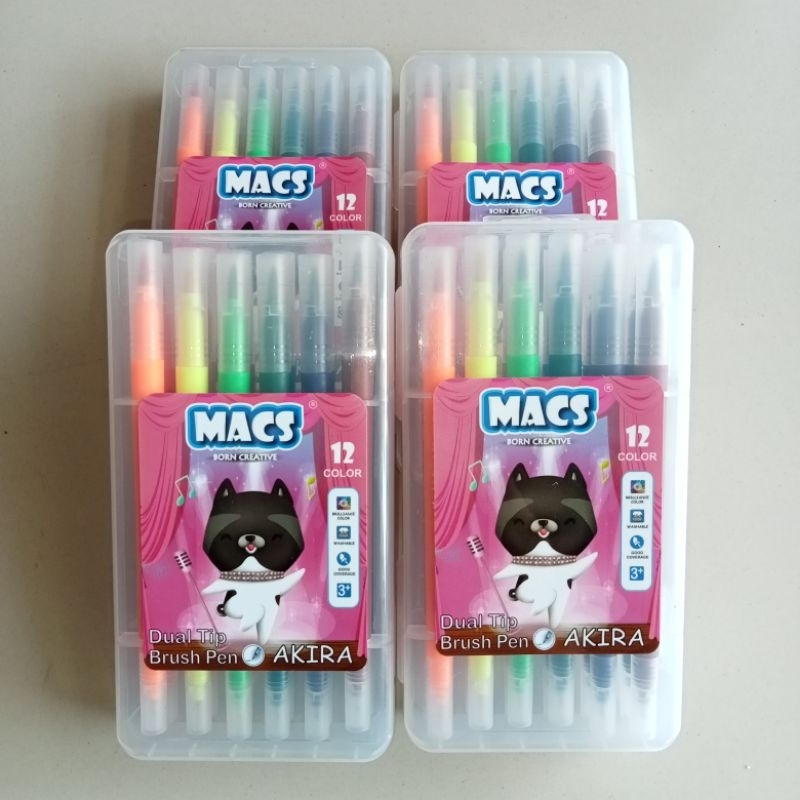 

Ay00! Dual Tip Brush Pen Marker MACS EN-7112 Warna ( Set )