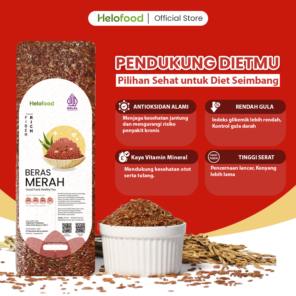 

Beras Merah Organik 1Kg Untuk Diet Alami Halal