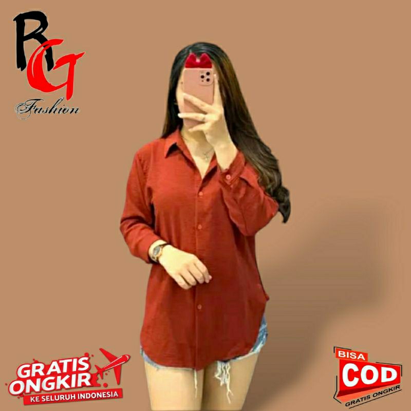 Kemeja Polos Wanita Kemeja Wanita Crinkle Premium Kemeja Oval Crinkle Baju Atasan Wanita Terbaru