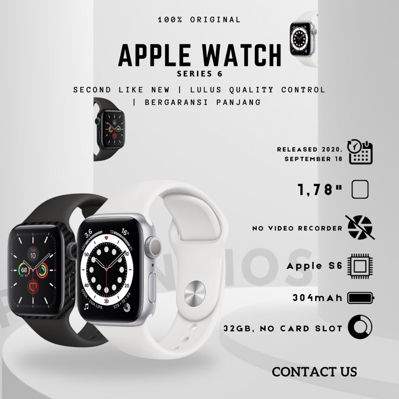 Apple Watch Series 6 44mm Second Mulus Original Fullset