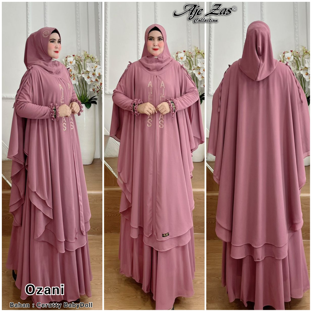 AJE ZAS - Gamis Syar'i Jubah Jumbo Kode - OZANI Bahan Ceruty Beby Doll