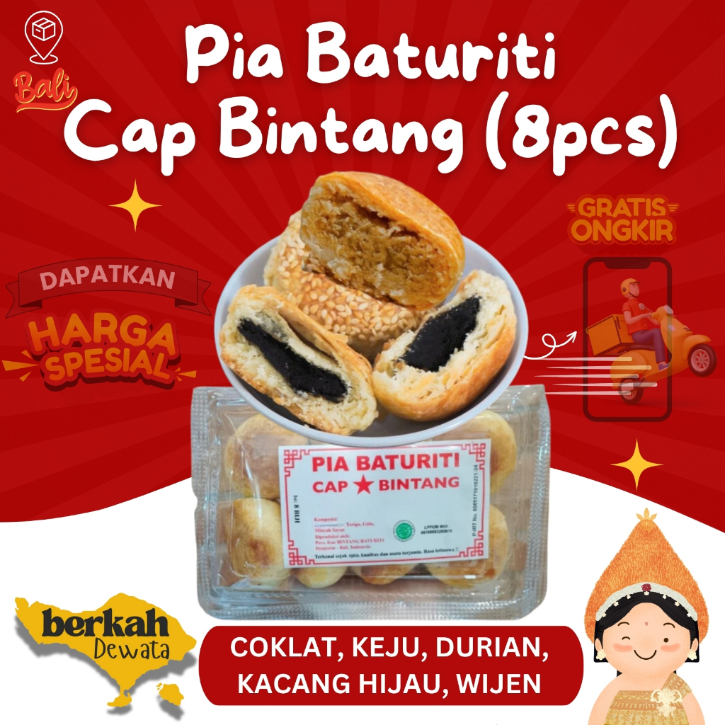 

Bakpia Pia Baturiti cap bintang Oleh Oleh Khas Bali Asli