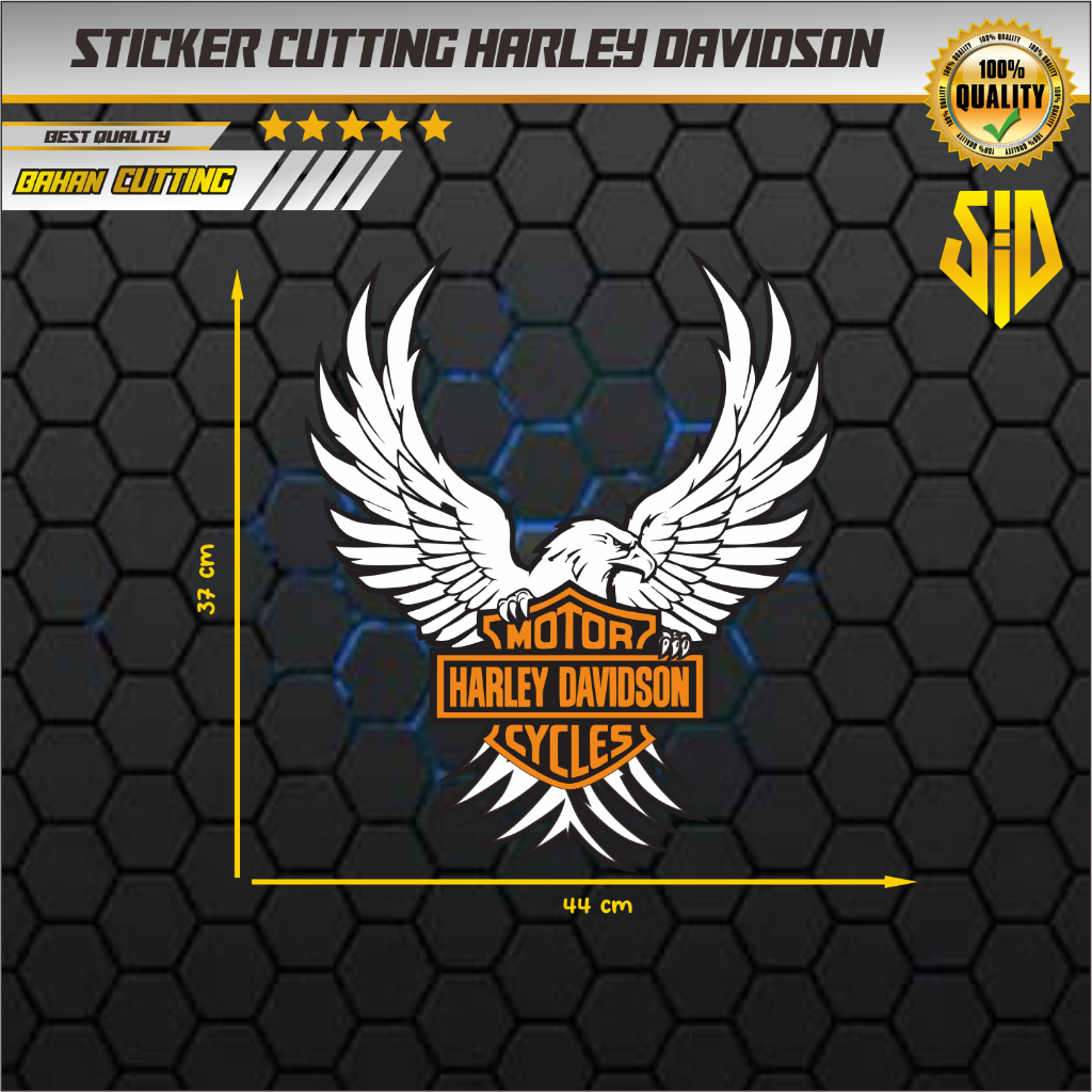 STIKER CUTTING BURUNG GARUDA HARLEY DAVIDSON UNTUK KACA BELAKANG MOBIL / STIKER CUTTING HARLEY DAVID