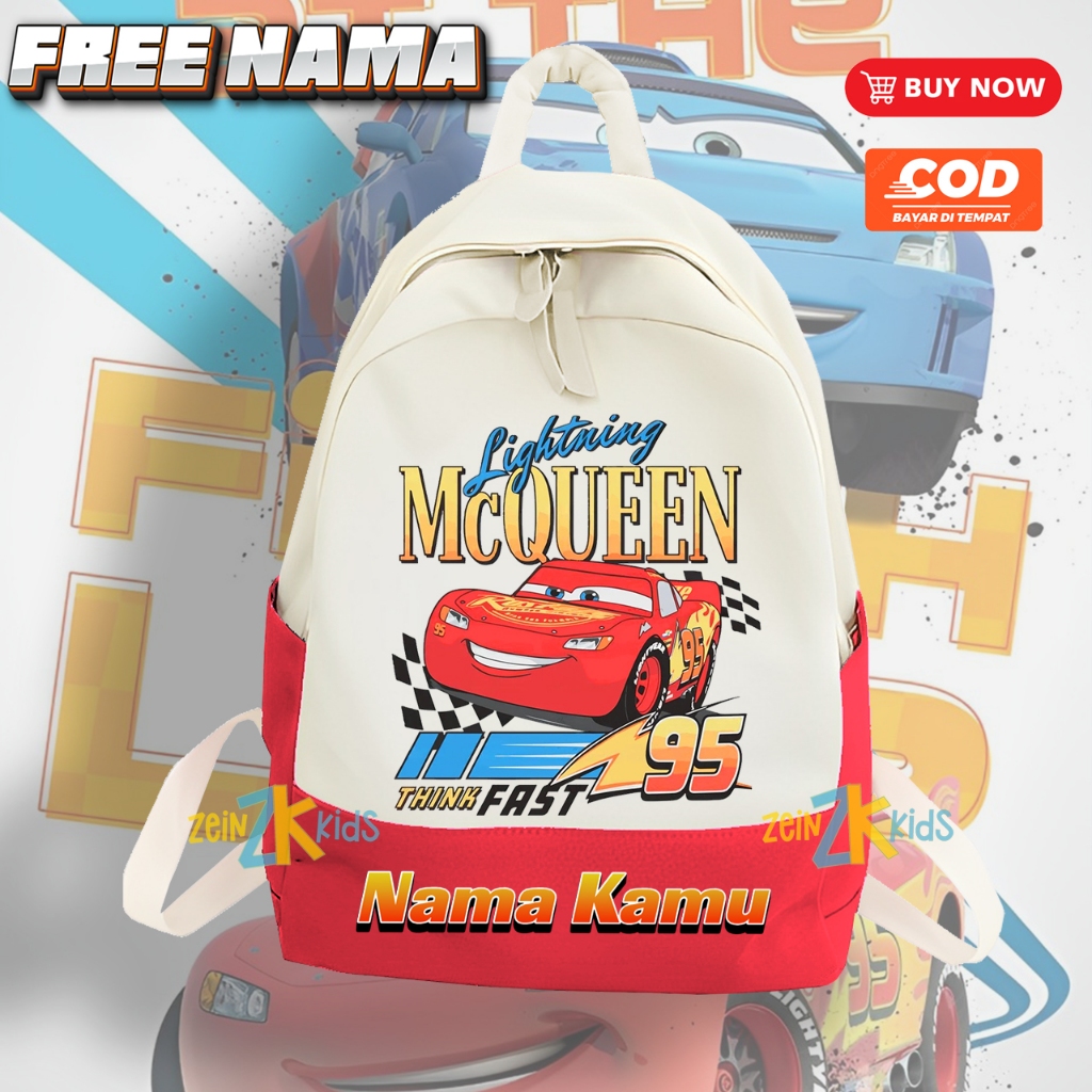 Tas Ransel Anak Lightning Mcqueen / Ransel TK PAUD Anak Mcqueen