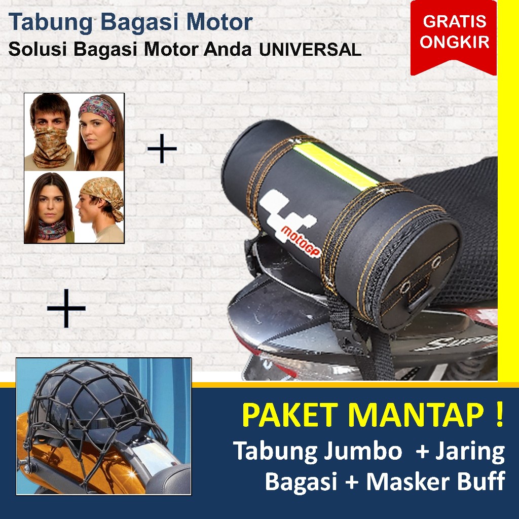 Tabung jas hujan / Tas Jas Hujan Motor anti air motor sport | Tas bagasi motor touring belakang