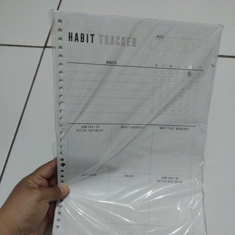 

isi binder harian ukuran A4 HABIT TRACKER isi 100pcs tebal