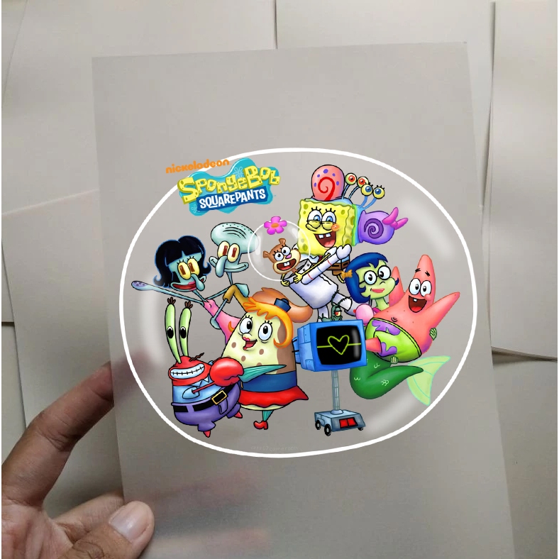 

SABLON SETRIKA "SABLON DTF PRINTING TEMA SpongeBob SIAP SETRIKA, LEBAR 14-15cm