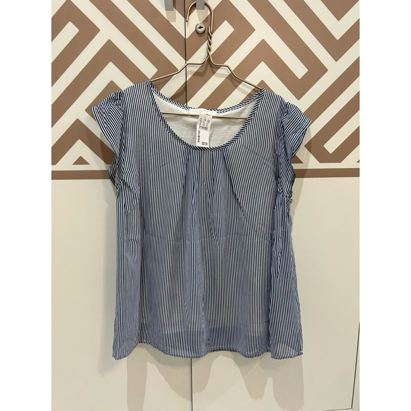 BAJU ATASAN BLOUSE WANITA SALUR BIRU (grove)