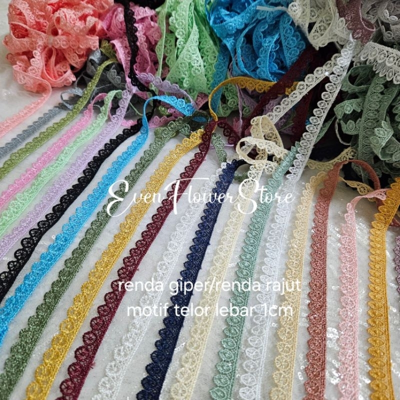 Per1roll Renda Giper/Renda Rajut Motif Telor Lebar1cm