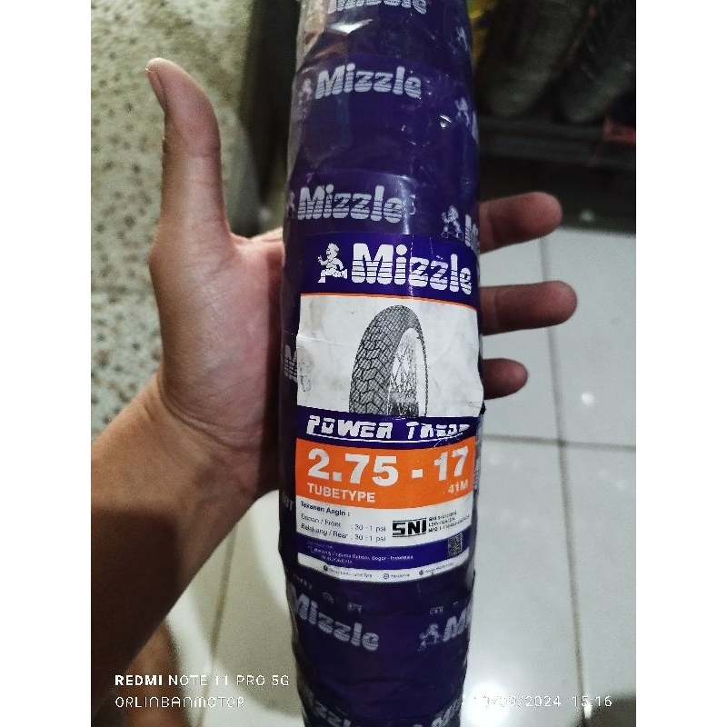 Ban Mizzel power Tread 80/90-17 Tube Type/Ban Mizzel power Tread 275-17 TUBE TYPE/Ban Belakang Mizze