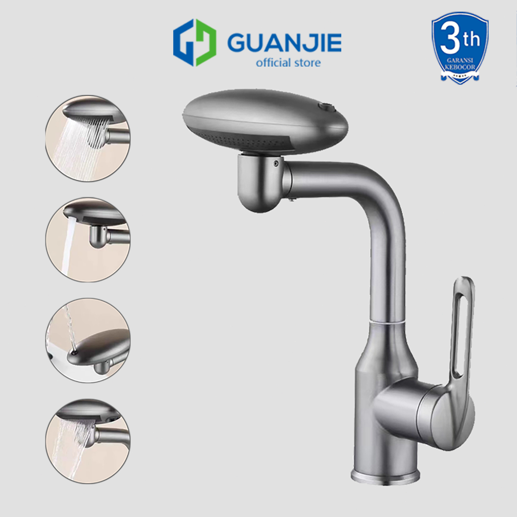 GUANJIE - Kran Wastafel 304 / Kran Cuci Tangan / Kran Bambu / Kran Air Kran Wastafel Stainless Up Do