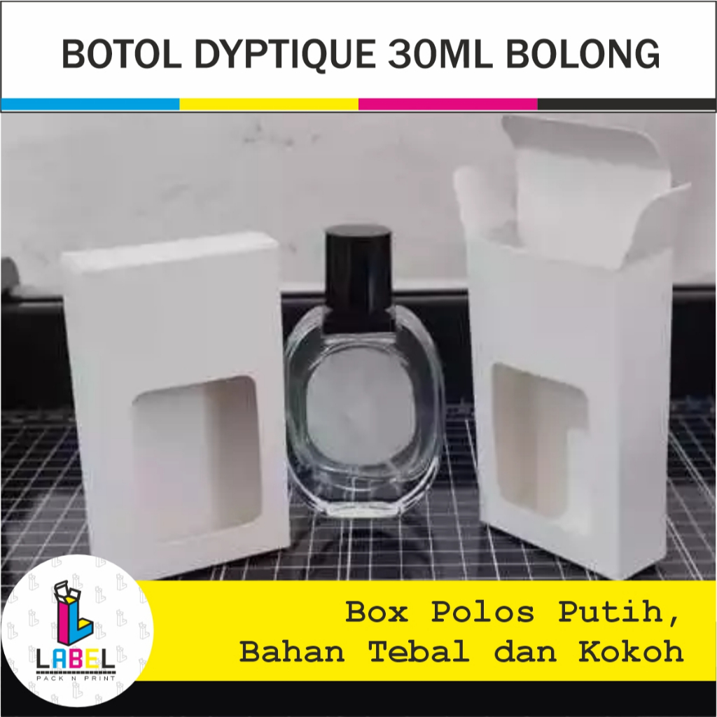 

Dus / Box botol dyptique 30ml bolong POLOS Ivory 300gsm tanpa mika (bolong)