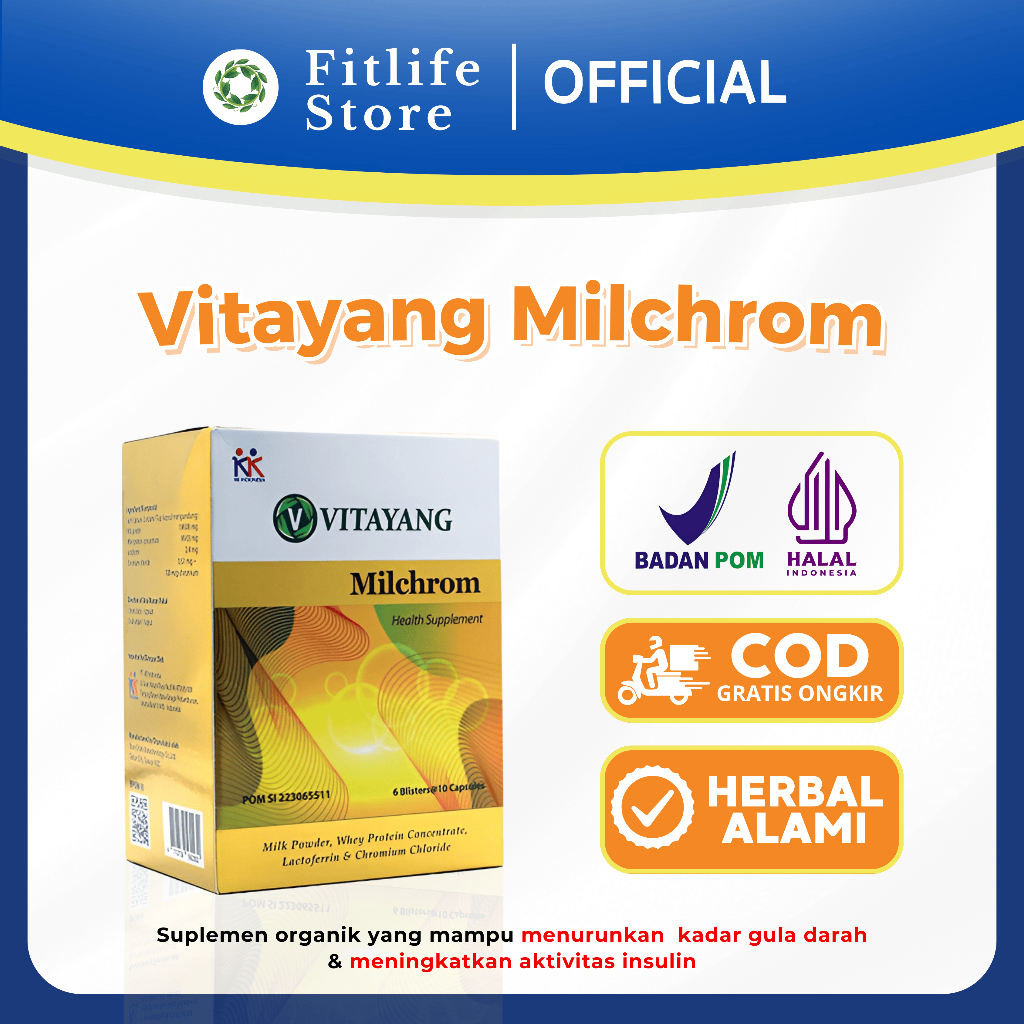 Vitayang Milchrom KK Indonesia Original Obat Diabetes Obat Gula Isi 60 Caps